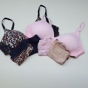 VENUS Women's Lace Bra Set - Pink, Black, Leopard